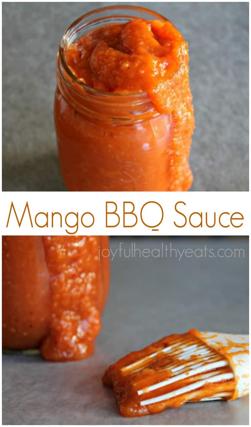 A fun tropical twist on plain old BBQ sauce... Homemade Mango BBQ Sauce. | purewellnessjourneyclub.com