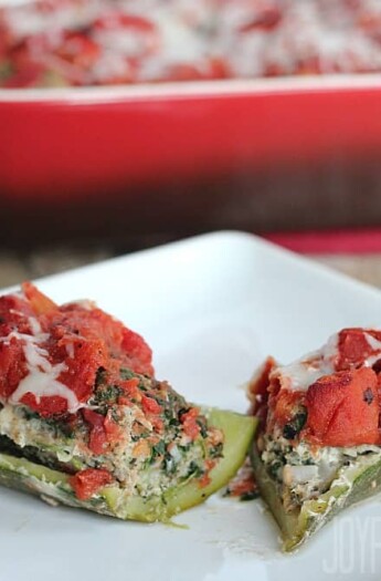 Stuffed Zucchini Boats #zucchini #entree #maindish #stuffedzucchini