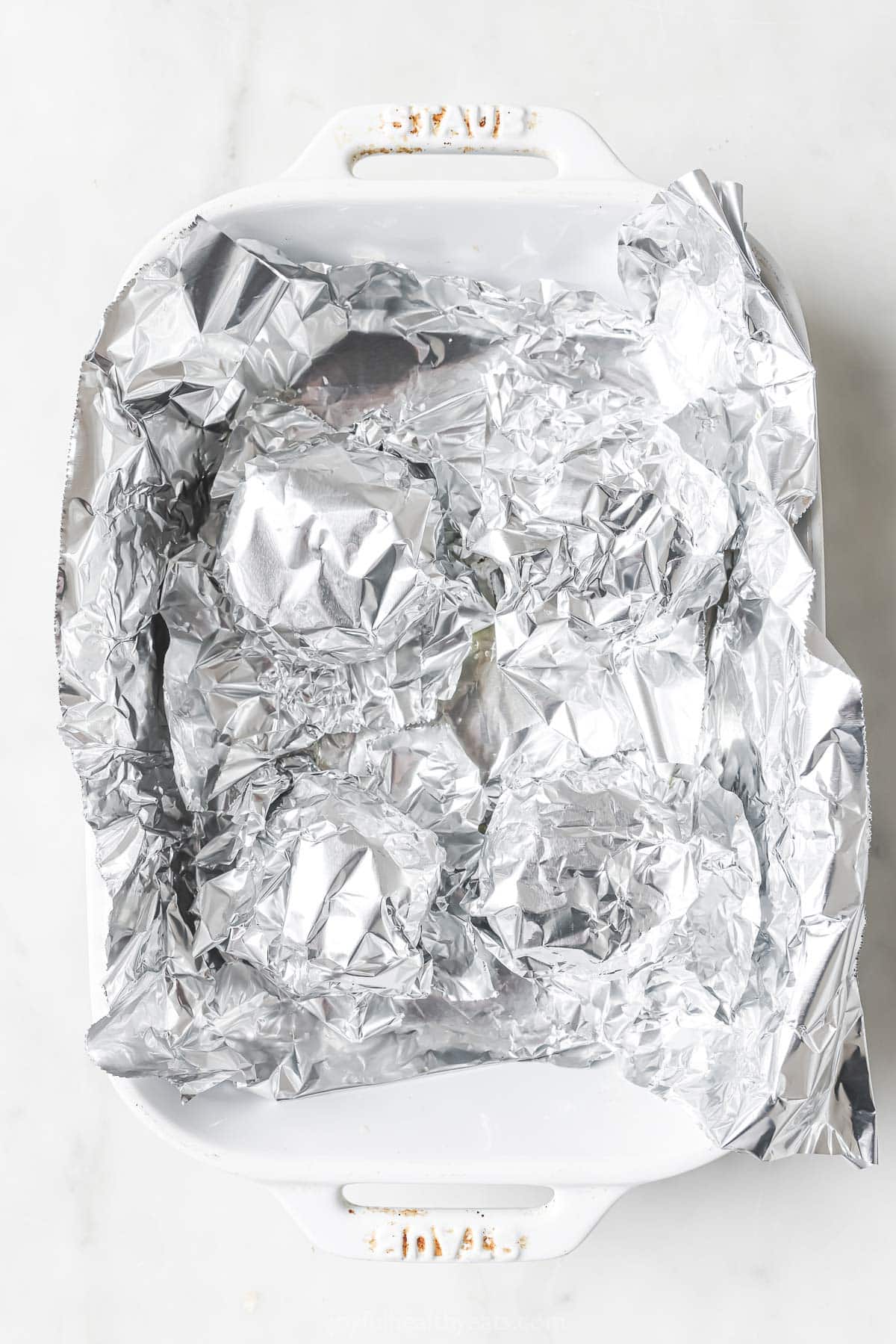 Pan lined with foil