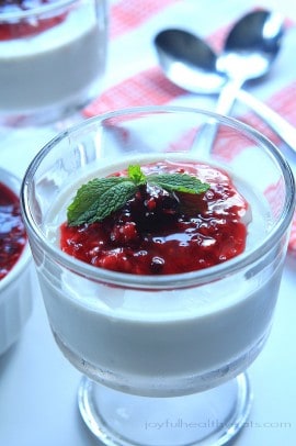 Coconut Panna Cotta with Mixed Berry Compote | purewellnessjourneyclub.com #paleo #sugarfree #dairyfree