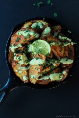 These Oven Roasted Potato Wedges actually turn out crispy, and the Avocado Wasabi Aioli rocks! | purewellnessjourneyclub.com #recipes