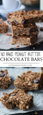 A collage of No Bake Peanut Butter Chocolate Bars