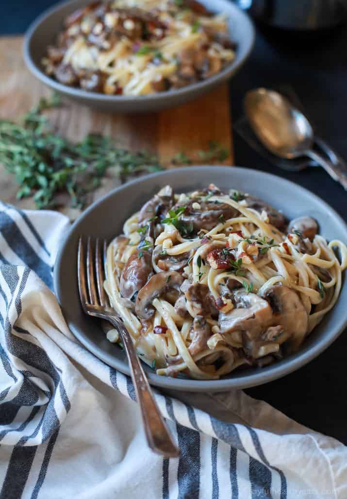 Drunken Wild Mushroom Pasta Drunken Wild Mushroom Pasta in a bowl