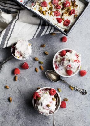 Image of Healthy Pistachio Raspberry Frozen Yogurt