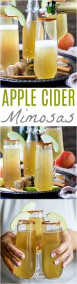 Pinterest image for apple cider mimosas.