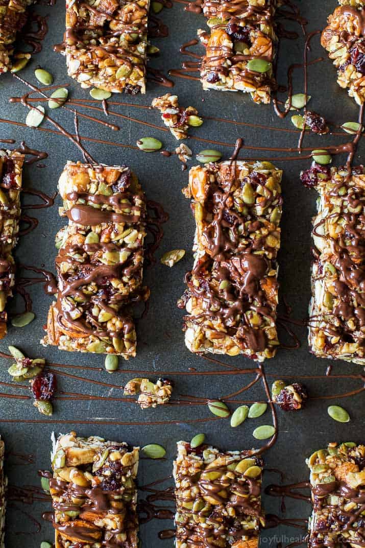Homemade Cranberry Almond Granola Bars Top view of Homemade Cranberry Almond Granola Bars