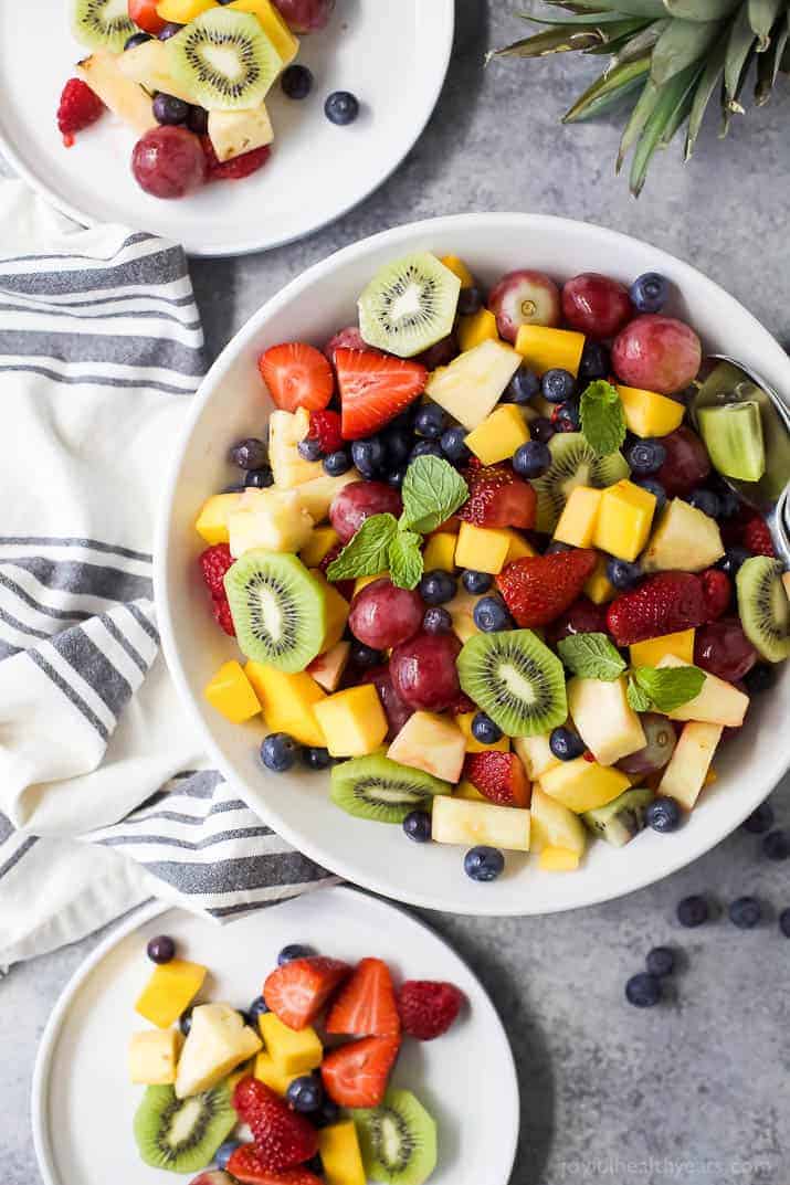 The Best Summer Fruit Salad Image of Two Servings of The Best Summer Fruit Salad