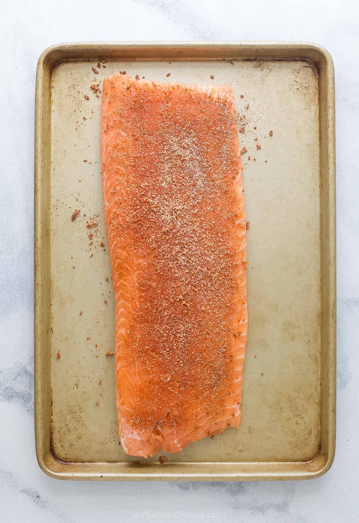 Seasoned salmon. 