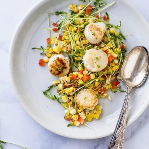 Seared Scallops with Corn Relish -web-3