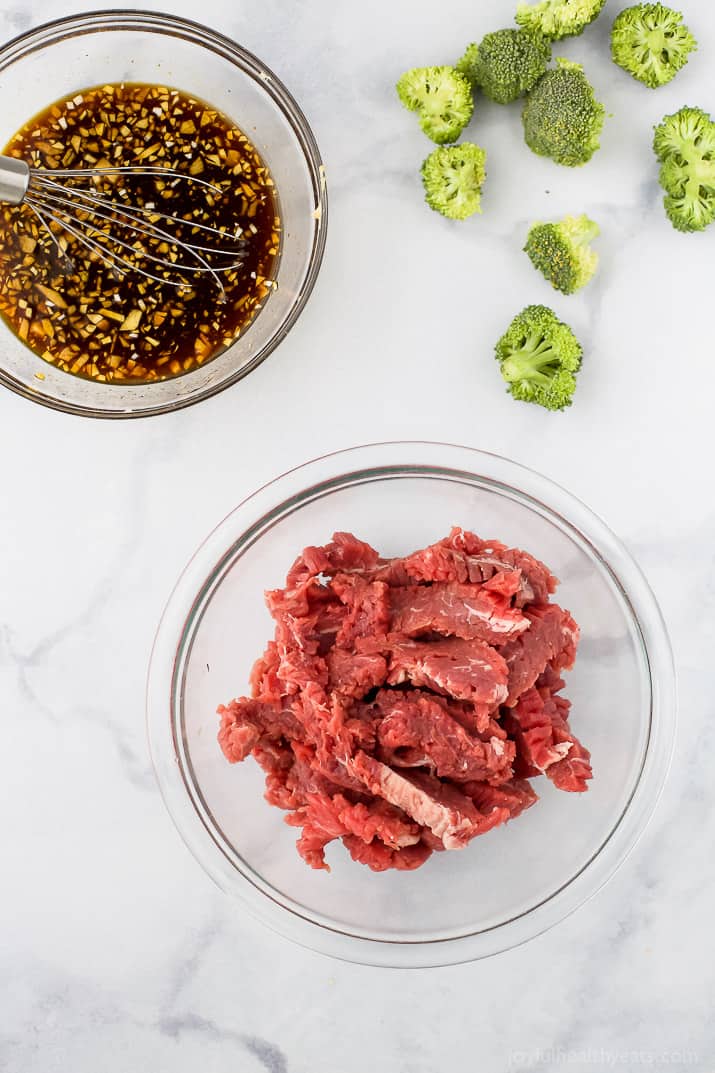 Ingredients for Instant Pot Mongolian beef. 