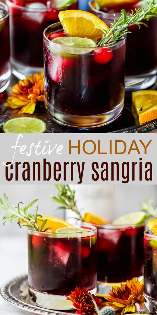 Recipe collage for Festive holiday cranberry sangria