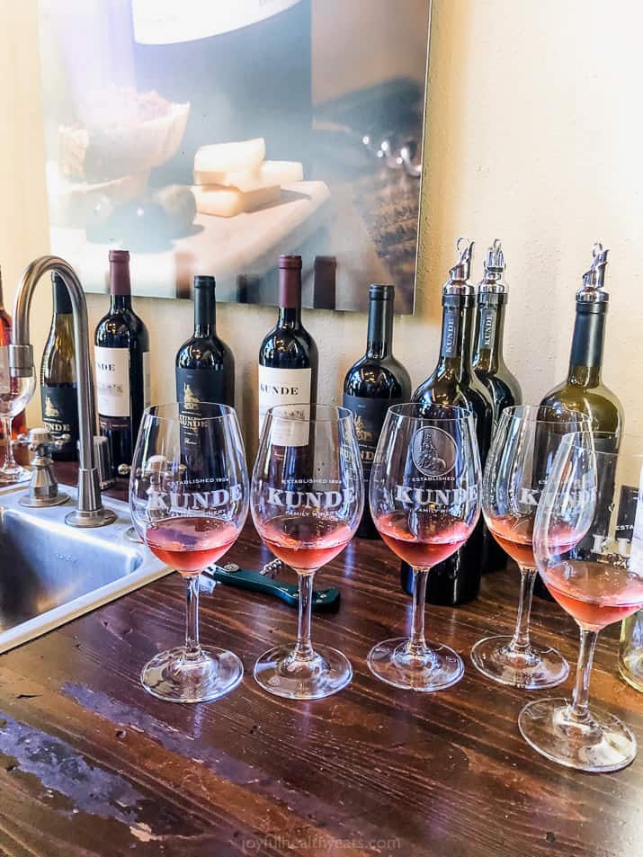 wine tasting at kunde winery in sonoma county california 