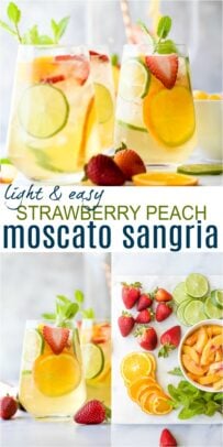 pinterest image for light easy strawberry peach moscato sangria