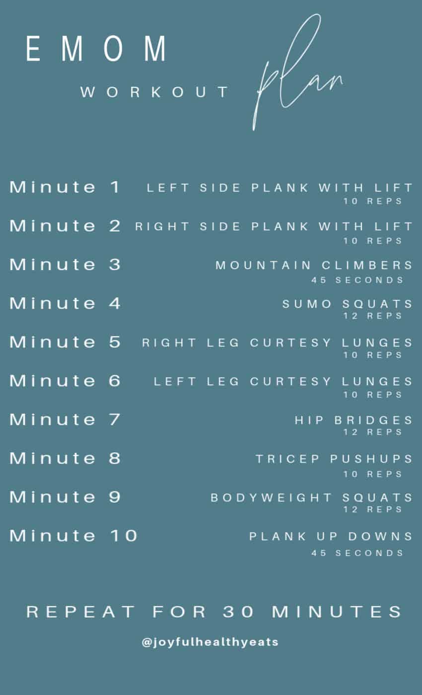 pinterest image for 30 Minute Total Body EMOM Workout