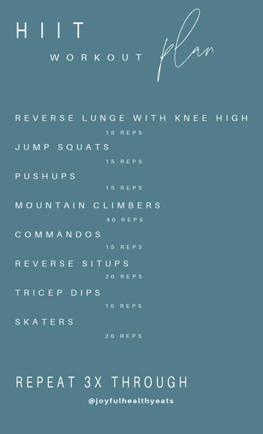 workout plan for 30 minute total body HIIT workout