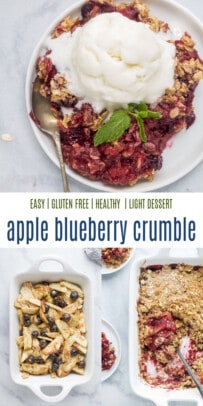 pinterest image for Easy Apple Blueberry Crumble