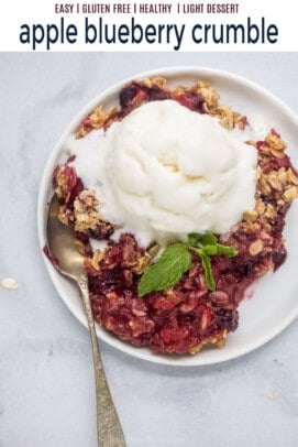 pinterest image for Easy Apple Blueberry Crumble