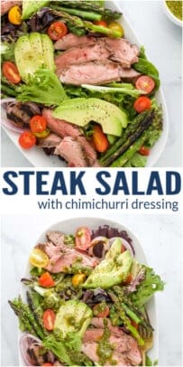 pinterest image for California Grilled Steak Salad With Chimichurri Dressing
