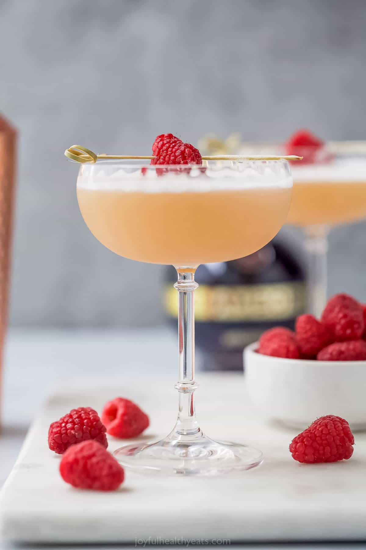 What better way to treat yourself than with this Easy French Martini? This cocktail has just three ingredients and it's so simple to make. single French martini with garnish