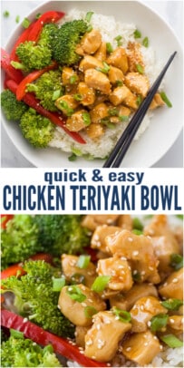 pinterest image for Teriyaki Chicken Bowls