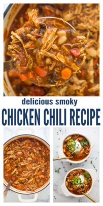 pinterest image for Smoky Chicken Chili - Healthy Comfort Food