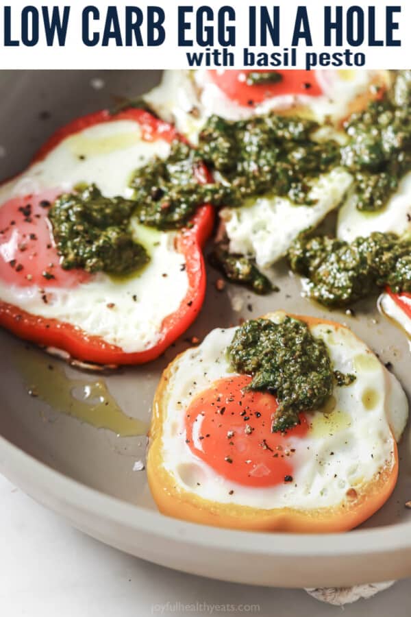 pinterest image for Egg in a Hole with Pesto