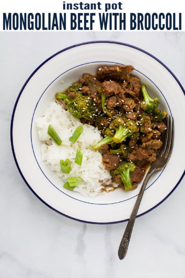 pinterest image for Instant Pot Mongolian Beef
