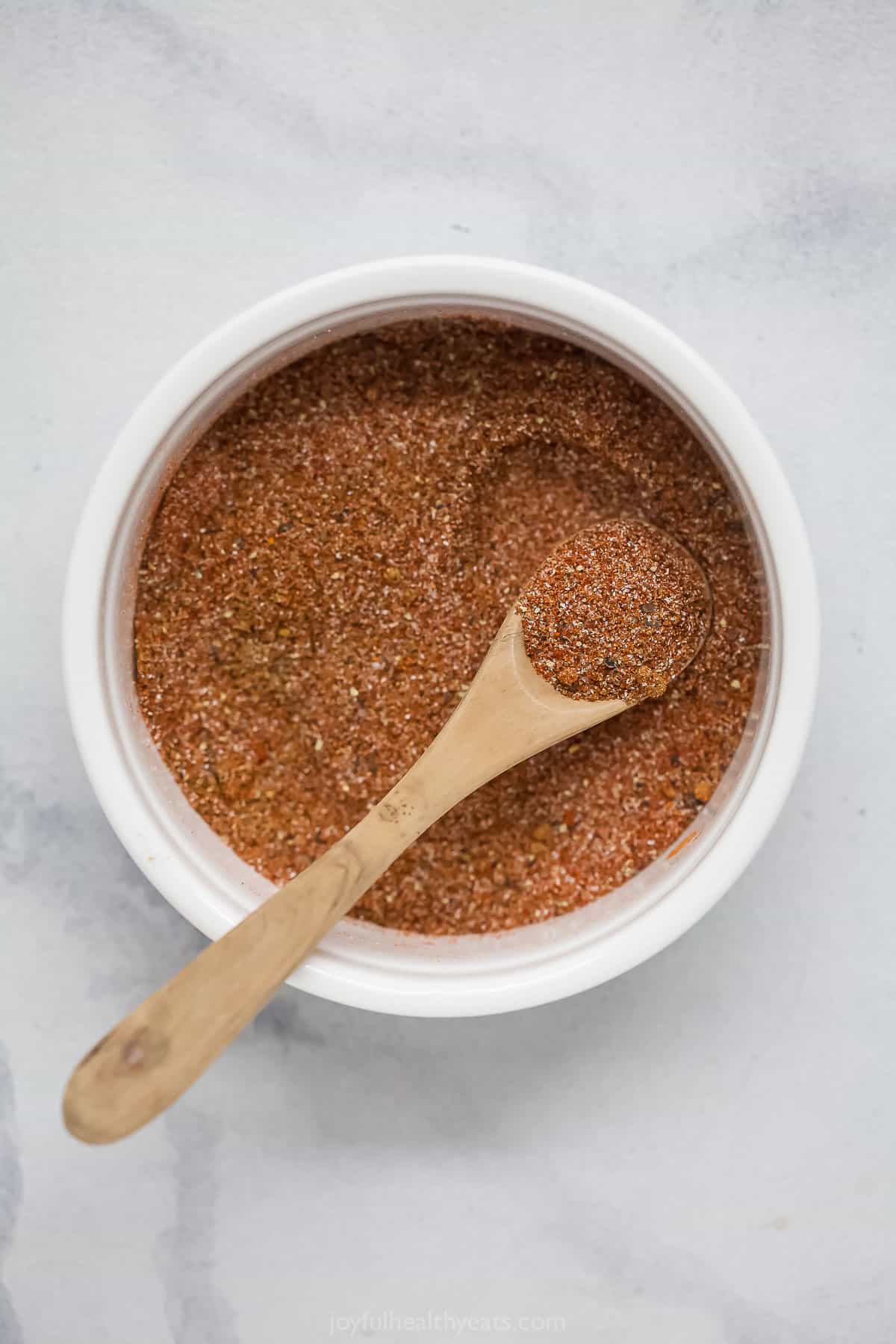 Bowl of Southwest spice blend with spoon