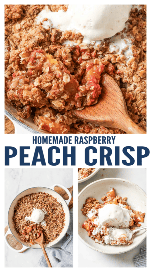 pinterest image for Raspberry Peach Crisp Recipe