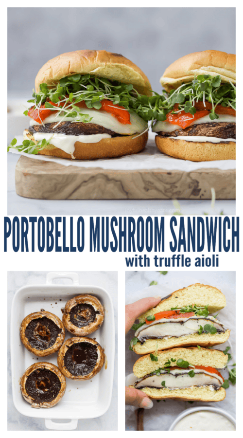 pinterest image for Grilled Portobello Mushroom Sandwich