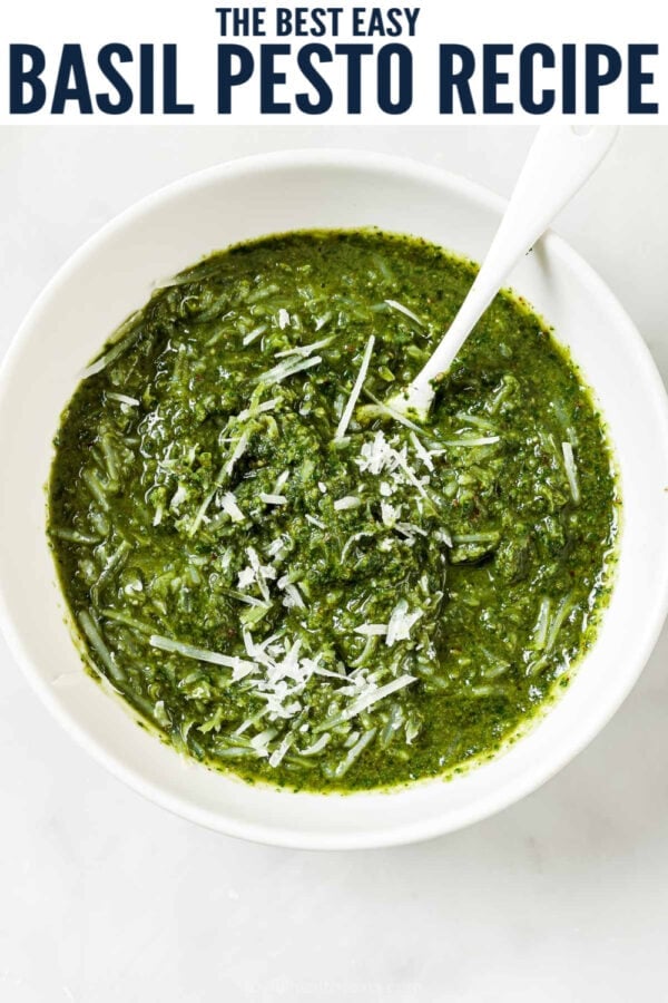 pinterest image for How to Make Basil Pesto