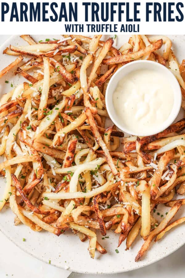 pinterest image for Parmesan Truffle Fries